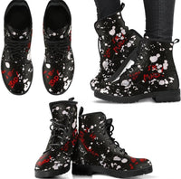 Cruella Dalmatian Boots - Classic boots, combat boots, Lace up Festival boots - MaWeePet- Art on Apparel