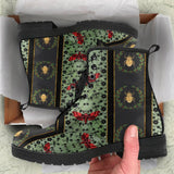 Combat, Boots Lace up, Classic Short boots, doc martin style- Christmas Bats - MaWeePet- Art on Apparel