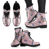 Alice Pink- -Classic boots, combat boots, Lace up, Festival hippy boots - MaWeePet- Art on Apparel