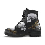 Skulls and butterflies- Ankle boots, Combat Boots Lace up, Classic Short boots - MaWeePet- Art on Apparel