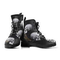 Skulls and butterflies- Ankle boots, Combat Boots Lace up, Classic Short boots - MaWeePet- Art on Apparel