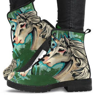 Unicorn Splash -Women's Boho Boots, Combat boots,  Festival Combat, Hippie Boots Lace up, Classic Short boots - MaWeePet- Art on Apparel