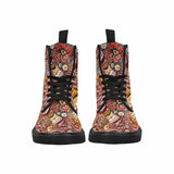 Erica Scorched-Women's vegan friendly colorful, Festival, Combat, Hippie, Bohemian Canvas Boots - MaWeePet- Art on Apparel