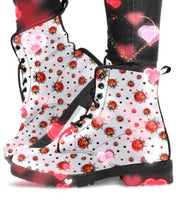 Ladybird -Women's Combat boots,  Festival, Combat, Vintage Hippie Lace up Boots - MaWeePet- Art on Apparel