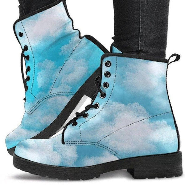 Walking on Clouds -Classic boots, combat boots, Lace up, Festival hippy boots - MaWeePet- Art on Apparel