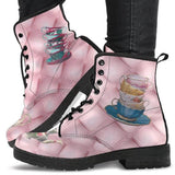 Tea Party-Womans Lace up Ankle, Bohemian Combat boots,  Boots Lace up, Classic Short boots - MaWeePet- Art on Apparel