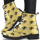 Buzzy Bees Pale yellow-Combat boots, Festival Combat, Boho Hippie Boots - MaWeePet- Art on Apparel