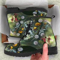 Fairy Dandelion- Ankle Boots, Women&#39;s Lace Up, Combat boots, Classic Short boots - MaWeePet- Art on Apparel